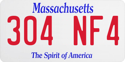 MA license plate 304NF4