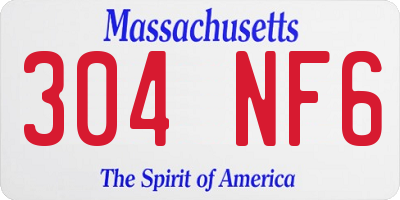 MA license plate 304NF6