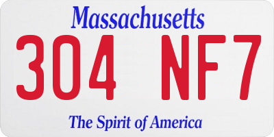 MA license plate 304NF7