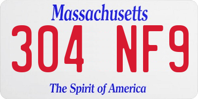 MA license plate 304NF9