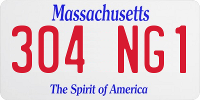 MA license plate 304NG1