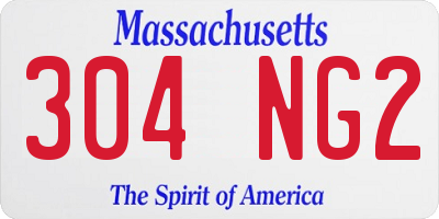 MA license plate 304NG2