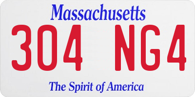 MA license plate 304NG4