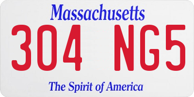 MA license plate 304NG5