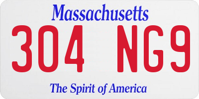 MA license plate 304NG9