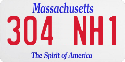 MA license plate 304NH1