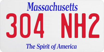 MA license plate 304NH2