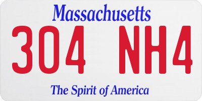 MA license plate 304NH4