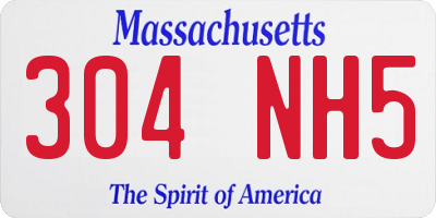 MA license plate 304NH5