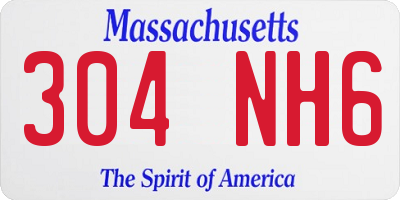 MA license plate 304NH6