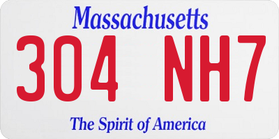 MA license plate 304NH7