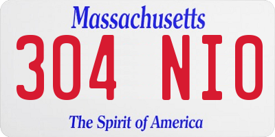 MA license plate 304NI0