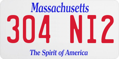 MA license plate 304NI2