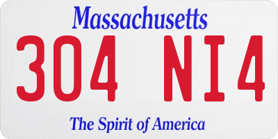 MA license plate 304NI4