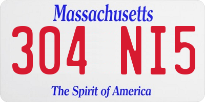 MA license plate 304NI5
