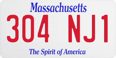 MA license plate 304NJ1