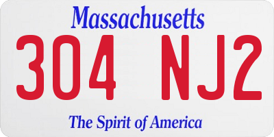 MA license plate 304NJ2