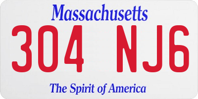 MA license plate 304NJ6
