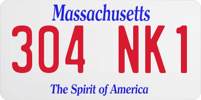 MA license plate 304NK1