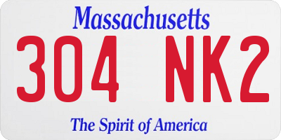 MA license plate 304NK2