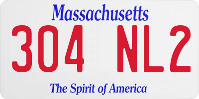 MA license plate 304NL2