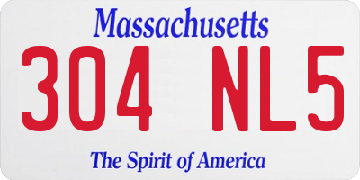 MA license plate 304NL5