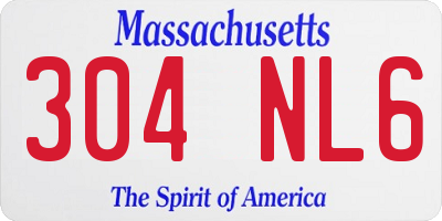 MA license plate 304NL6