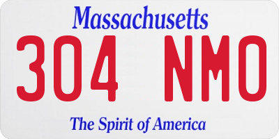 MA license plate 304NM0