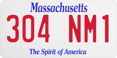 MA license plate 304NM1