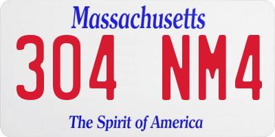 MA license plate 304NM4
