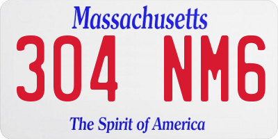 MA license plate 304NM6