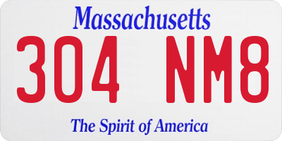 MA license plate 304NM8
