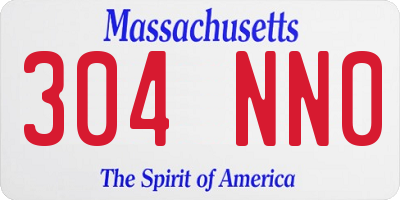 MA license plate 304NN0