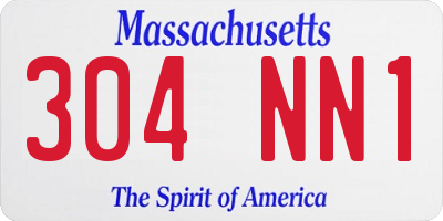 MA license plate 304NN1