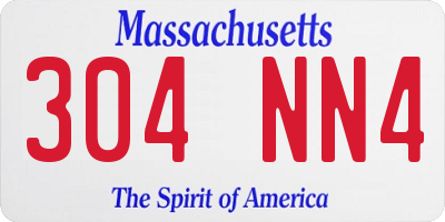 MA license plate 304NN4