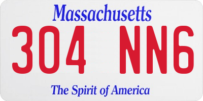 MA license plate 304NN6