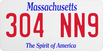 MA license plate 304NN9