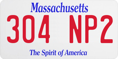MA license plate 304NP2
