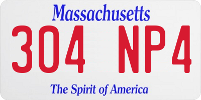MA license plate 304NP4