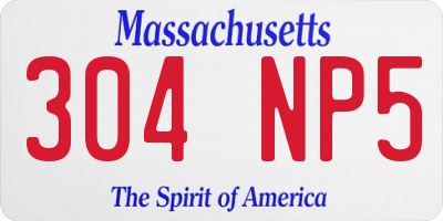 MA license plate 304NP5