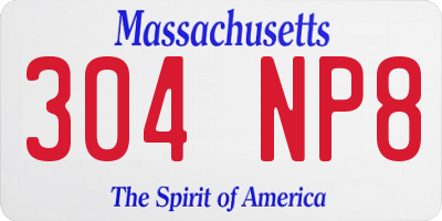 MA license plate 304NP8
