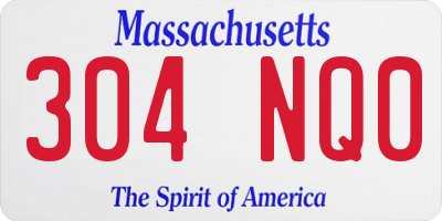 MA license plate 304NQ0