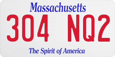 MA license plate 304NQ2