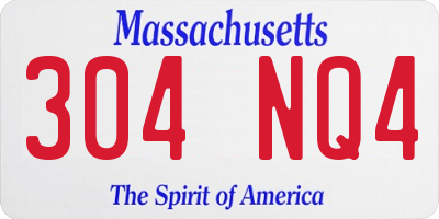 MA license plate 304NQ4