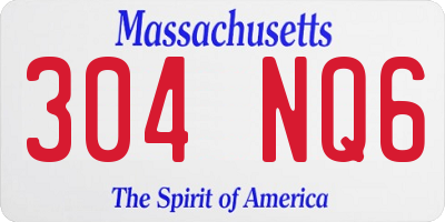 MA license plate 304NQ6