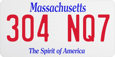 MA license plate 304NQ7