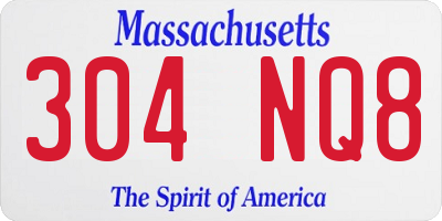 MA license plate 304NQ8