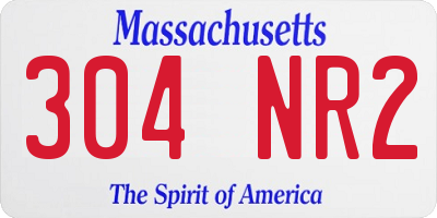 MA license plate 304NR2