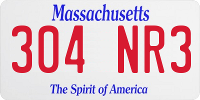 MA license plate 304NR3
