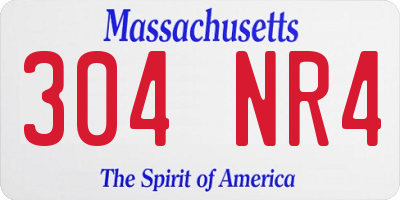 MA license plate 304NR4